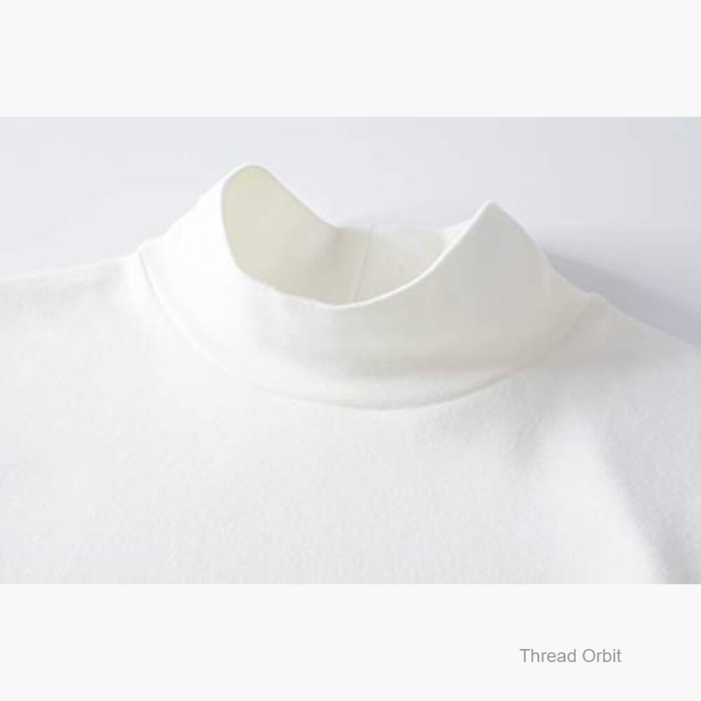 Cotton Thermal Mock Turtleneck Long Sleeve Top Women's Basic Layer - Picture 5 of 5